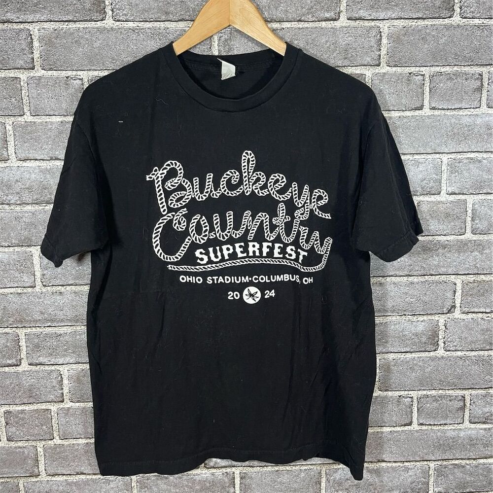 Buckeye Country Superfest 2024 T-Shirt Black L Unisex Graphic Print